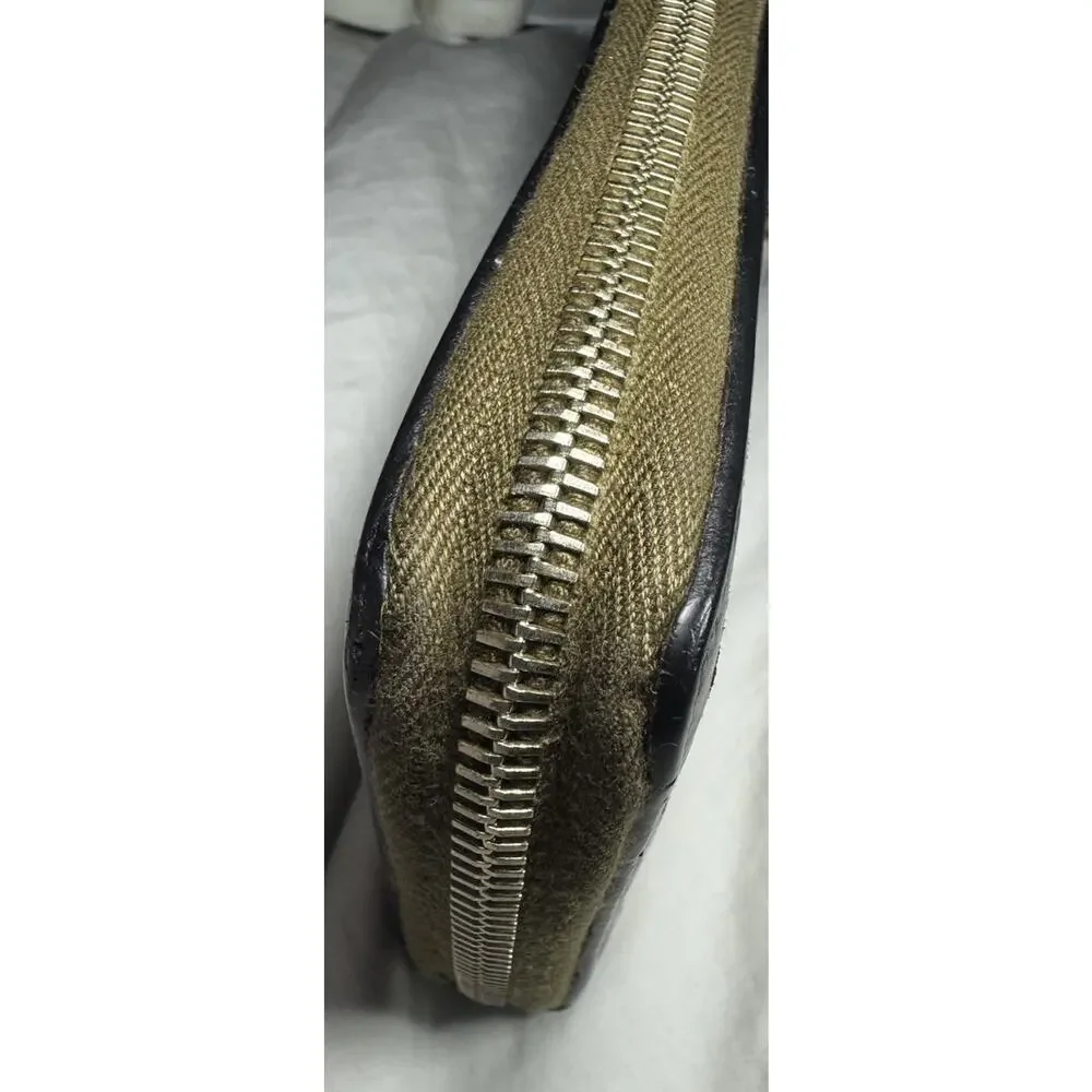 Gucci Bamboo Tassel Zip Around Wallet Beige Canvas Leather Vintage Authentic - Picture 3 of 16